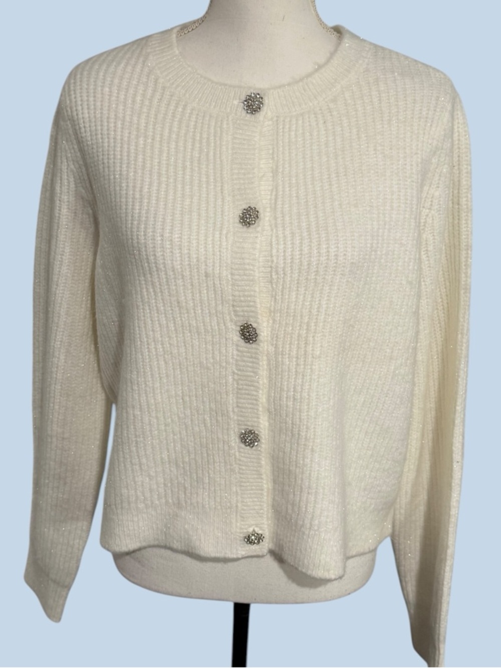 ON 34th sz XL White Cardigan EUC